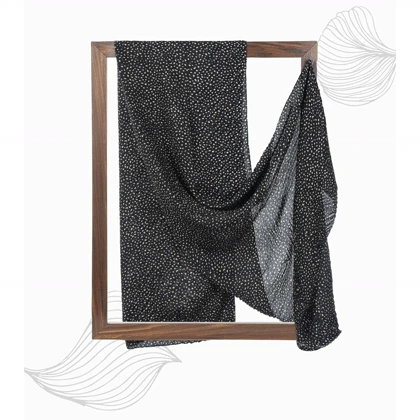 شال پلیسه طرح خال ریز زنانه - 39251735