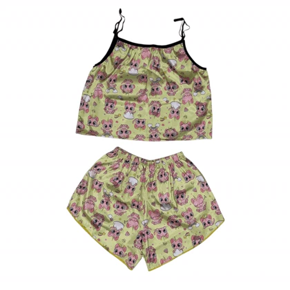 ست تاپ و شلوارک طرح گربه تک شاخ 203