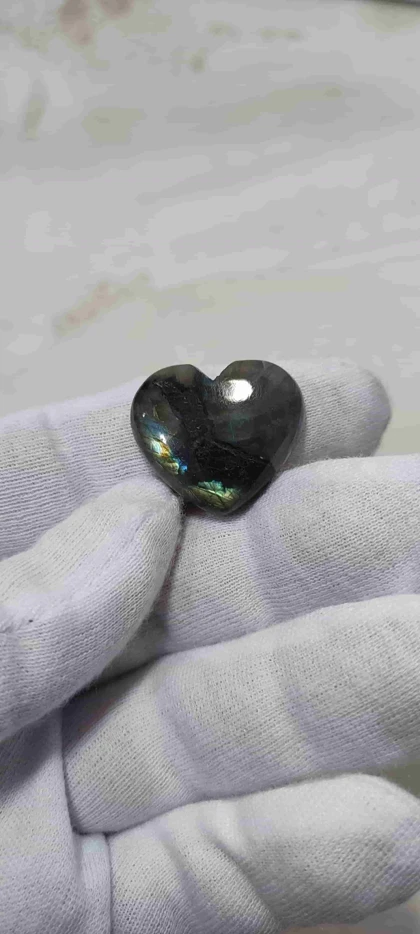 نگین طبیعی لابرادوریت تراش قلب