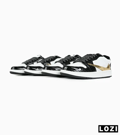 کفش کتانی مردانه و زنانه مشکی سفید طلایی NIKE travis scott مدل 7483