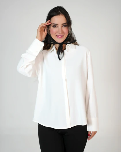 شومیز سفید بیسیک کد 516 (511)