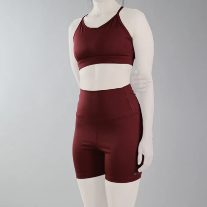 ست نیم‌تنه و کشاله بند ورزشی زنانه الو مدل 4B0153 زرشکی