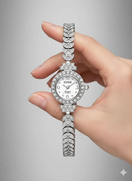 ساعت زنانه گندمی نقره ای