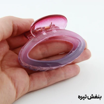 کلیپس دخترانه مدل بیضی ساده دو رنگ کوچک