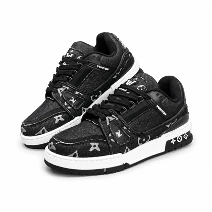 کفش کتانی مردانه مدل ونس لوی ویتون مشکی سفید Vans Louis Vuitton