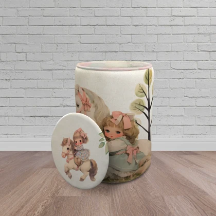 سبد اسباب بازی اتاق کودک برند مینوریا طرح دخترانه کد p-471
