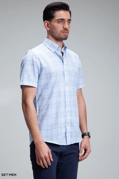 پیراهن مردانه آستین کوتاه لینن