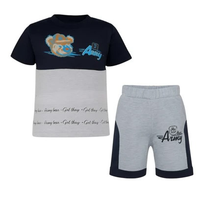 ست تیشرت آستین کوتاه و شلوارک راحتی پسرانه مدل PJ1203