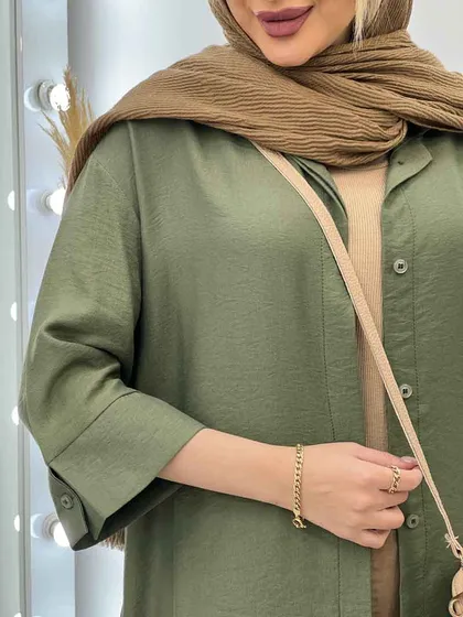 مانتو جلو دکمه بغل چاک