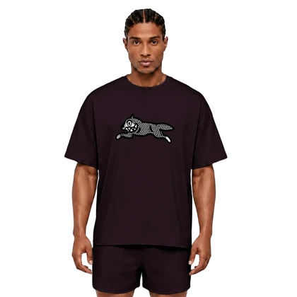 تیشرت نخی مردانه زنانه اورسایز 1991 مدل Running Dog TS19105