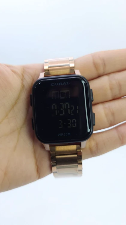 ساعت مچی دیجیتالی مردانه کورال Coral 9619 فول استیل با ماندگاری رنگ بالا