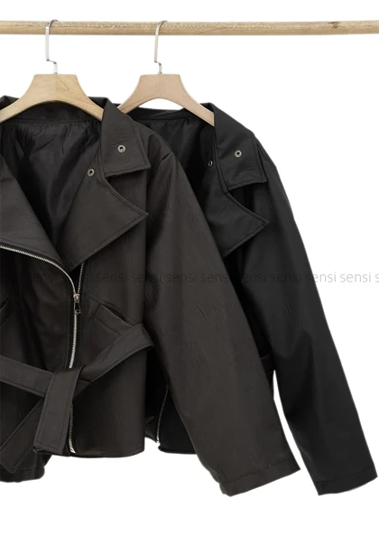 بایکر چرم یقه ایستاده کد1004884