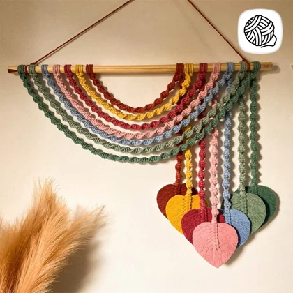 دیوار کوب مکرومه بافی مدل رنگین کمان کد 02