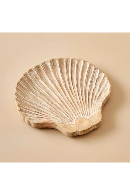بشقاب تزئینی Bella Maison مدل Oyster Mango چوبی - طبیعی