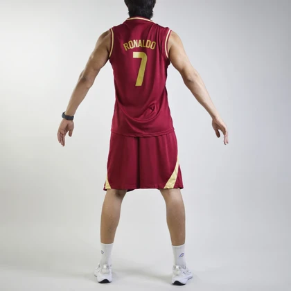 ست رکابی و شلوارک فوتبالی پرتغال مدل Nike-Dri Fit-4D0588 زرشکی