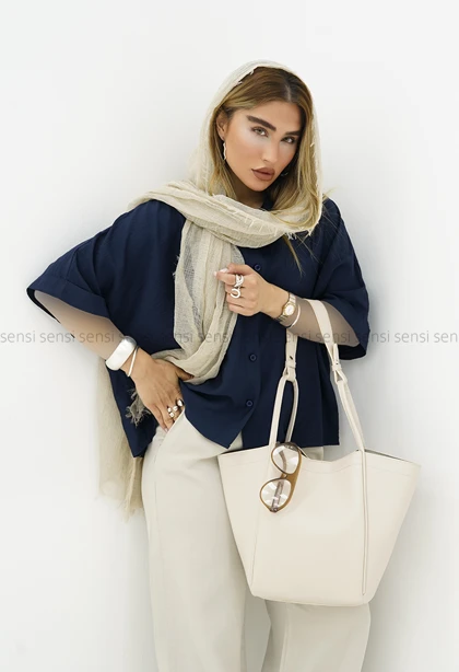 شومیز زنانه پری آستین پاکتی کد1006234