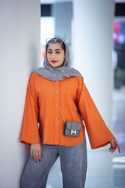 مانتو بابوس پیراهنی استین کلوش