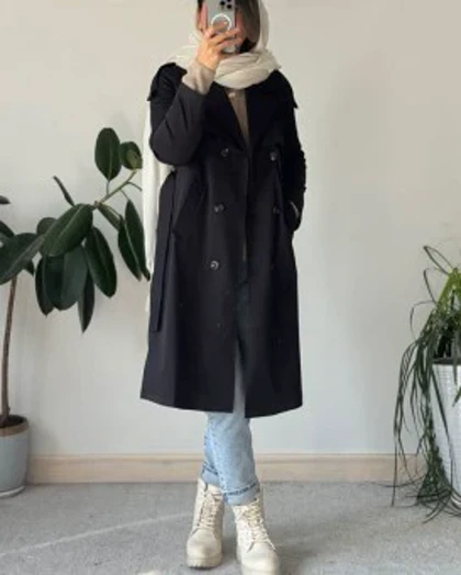 بارانی بلند کتان زارا