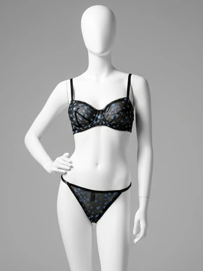 ست شورت و سوتین فنردار تور طرح قلب