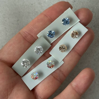 گوشواره های نگین رنگی نقره