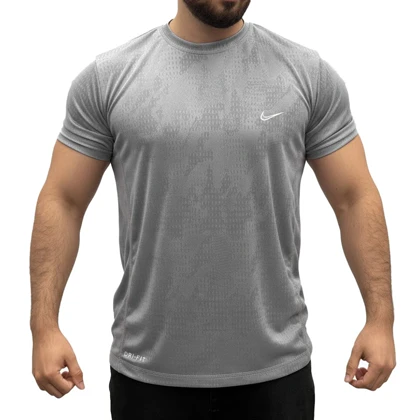 تیشرت ورزشی مردانه نایک مدل VHD-Dri Fit-4K0983 طوسی روشن