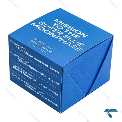 جعبه اورجینال ساعت امگا سواچ ماموریت به فاز ماه آبی Swatch-Box-7797-U