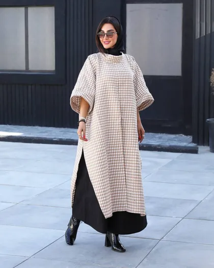 کار دوتیکه شتل به همراه دامن شلواری کد 2262
