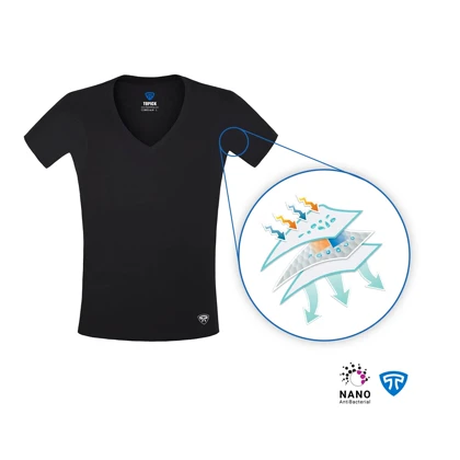 زیرپوش نانو آنتی باکتریال ضد تعریق یقه هفت باز مردانه مشکی