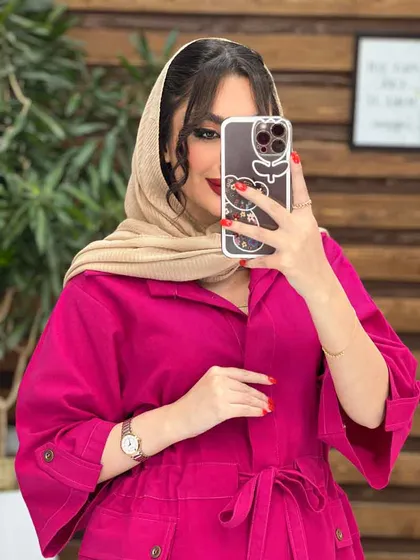 مانتو دکمه مخفی بغل جیب