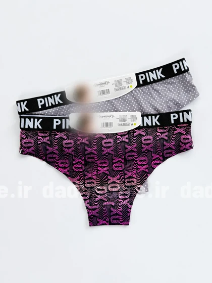 شورت اسلیپ لیزری طرحدار کمر نوشته Pink