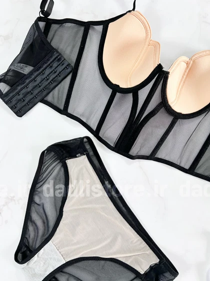 ست شورت و سوتین پایه بلند فنر دار