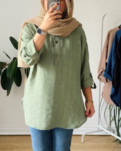تونیک مانتویی دو دگمه