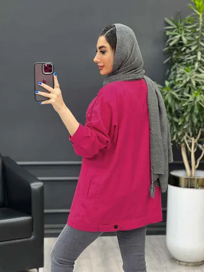 مانتو کتان چهار جیب پرچ پارلا
