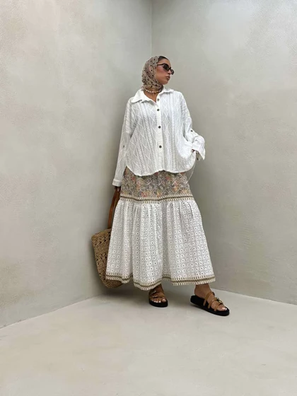 شومیز پارچه گیپور