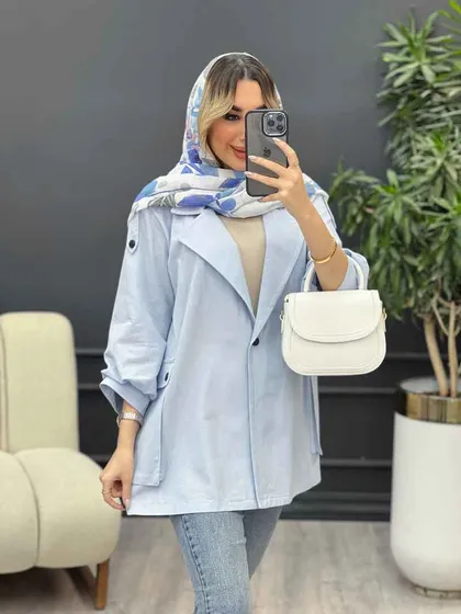 مانتو جیب پاکتی پشت دکمه