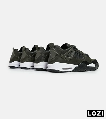 کتانی ساق‌دار زنانه و مردانه سبز زیتونی Nike air jordan 4 مدل 6019