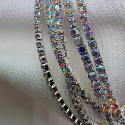 دستبند استیل طرح «تنیسی» هفت رنگ | تک‌ردیفه (فروش دانه‌ای)