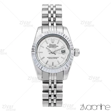 ساعت رولکس دیت جاست زنانه تمام نقره ای 105910