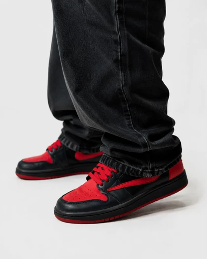 کفش کتانی مردانه مدل نایکی ترویس مشکی سرمه ای قرمز Nike travis