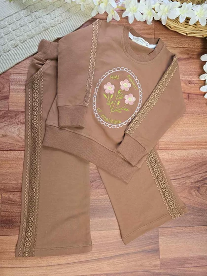 بلوز شلوار دخترانه نواردوزی شده
