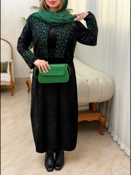 پیراهن مخمل نیلا 3587