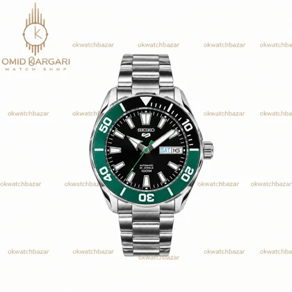 ساعت مچی سیکو 5 بند سیلور صفحه سبز Seiko 5
