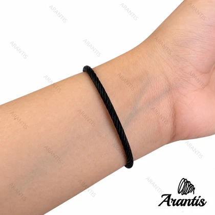 دستبند امگا زنانه مشکی رزگلد مدل w-10844