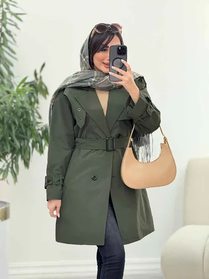 بارانی ژیله پرچ دار