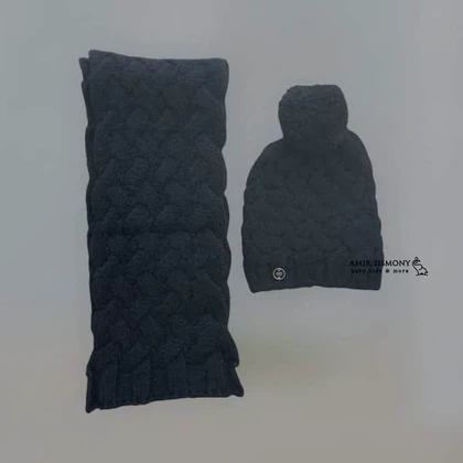 کلاه و شالگردن ست بافت حصیری اندلس