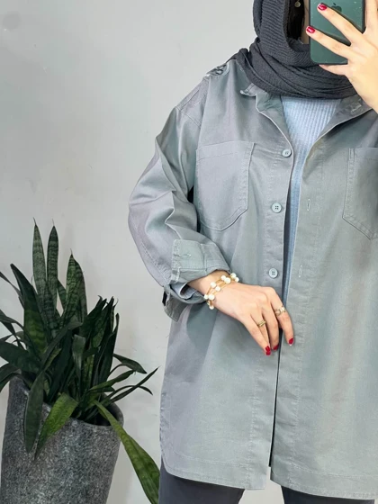 مانتو جین رنگی گلدوزی