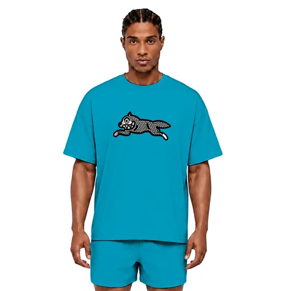 تیشرت نخی مردانه زنانه اورسایز 1991 مدل Running Dog TS19105