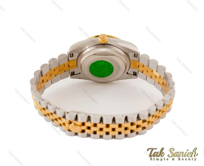 ساعت رولکس زنانه دورنگ طلایی ایندکس یونانی متوسط Rolex-3624-L