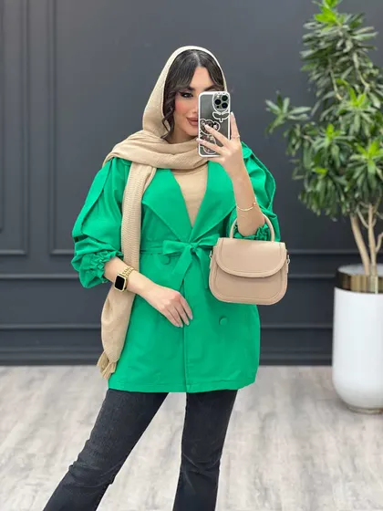مانتو آستین کش ژیله دار