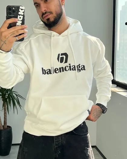 هودی سه نخ ضخیم BALENCIAGA رنگ سفید